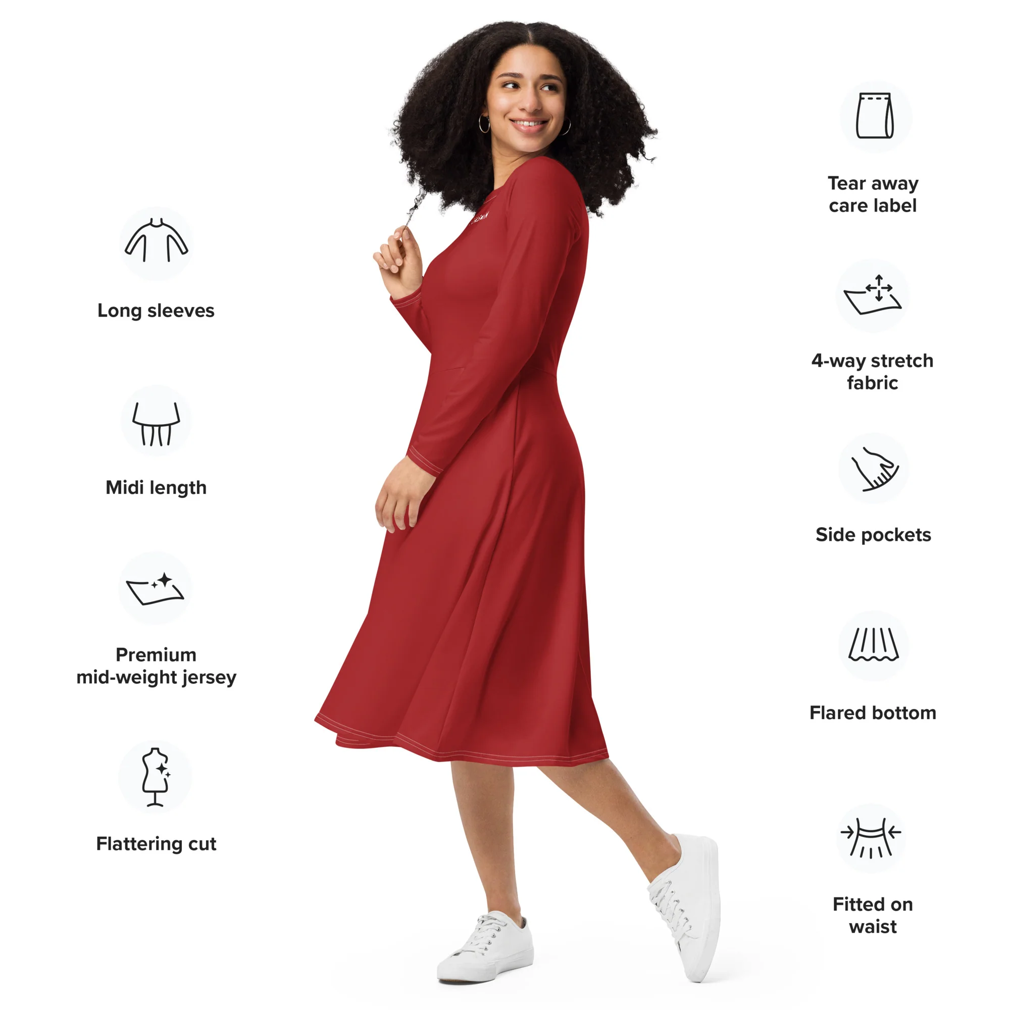 LiveJasmin - Long-Sleeve Midi Dress - Image 3